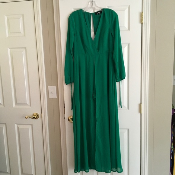 Lulus Pants - Emerald Green Long Sleeve Jumpsuit